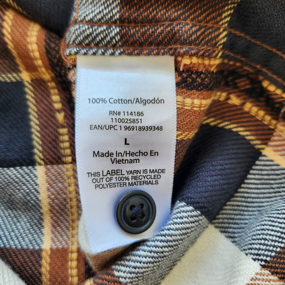 Frye Button Down Flannel Shirt Jacquard Brown Plaid Business Casual Western - Picture 8 of 11